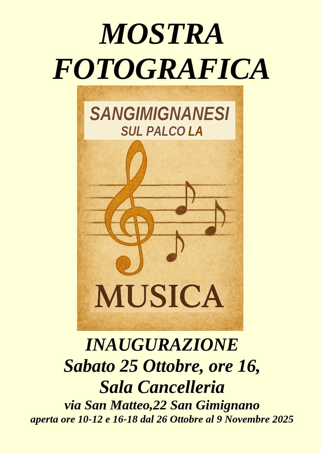 Sangimignanesi sul palco: La Musica