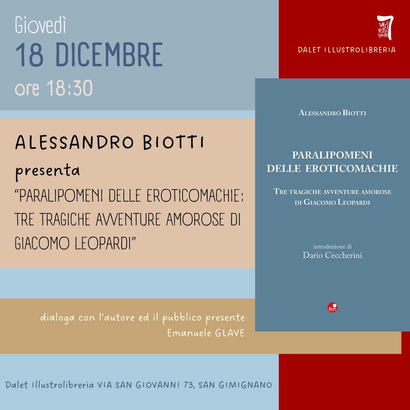 Presentazione del nuovo libro di Allessandro Biotti